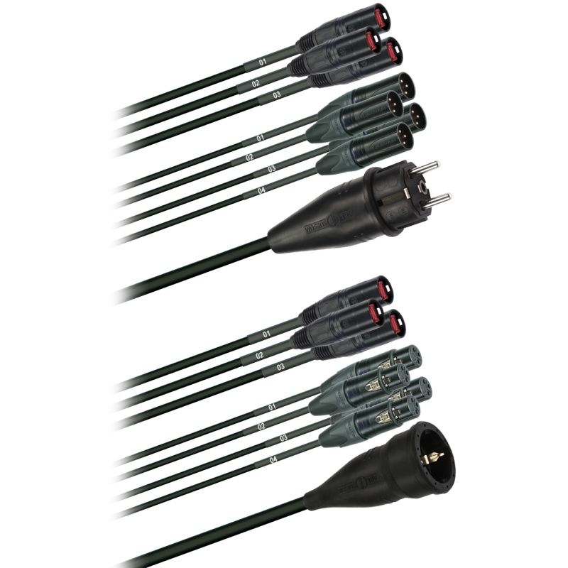 Hybridní kabel 3x Cat 5  + 4x DMX Digital-Audio + síť 3x 2,5mm2  etherCOn 3pól. XLR schuko  (2,0 - 60m)