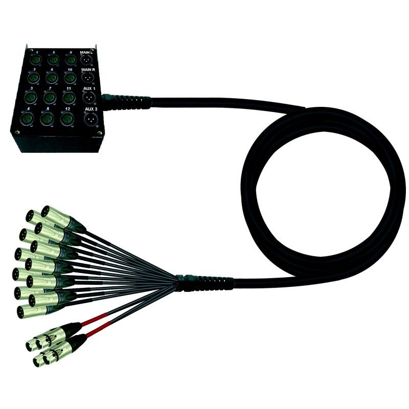 12/4 Stagebox s bičem-rozpletem Amphenol (25-40m)