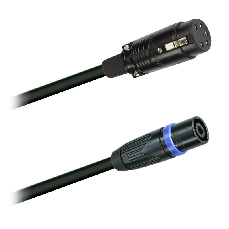 Reproduktorový OFC kabel  4x2,5 mm2   EP-5-11PB Amphenol - Speakon NLT4MX-BAG Neutrik  délka 15m