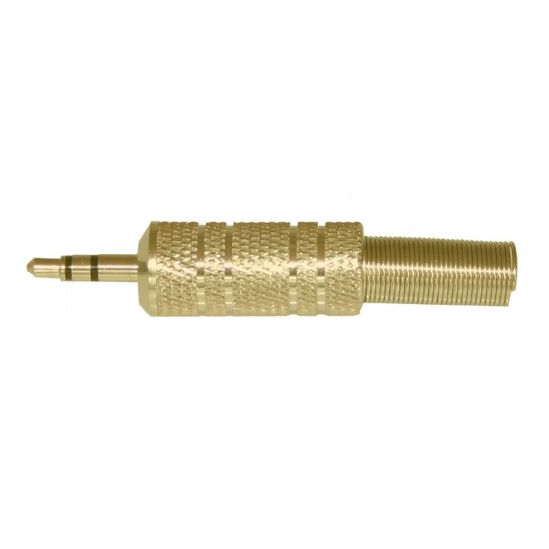 Jack-konektor 3,5 mm / stereo - zlatý