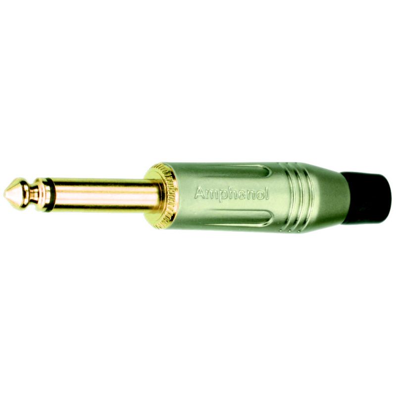 Jack-konektor 6,3mm / mono Amphenol ACPM- GN- AU kov./zlatý      