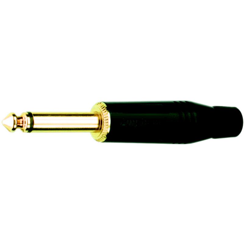 Jack-konektor 6,3mm / mono Amphenol ACPM-GB - AU černo/zlatý      