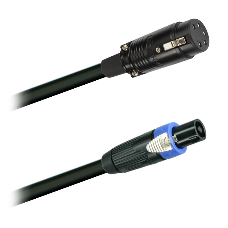 Reproduktorový gumový kabel  4x2,5 mm2   EP-5-11PB Amphenol - Speakon NLT4FX-BAG  (0,5m - 20m)
