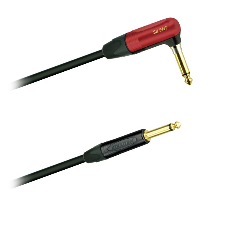 Instrument-kabel  Jack 6,3mm / mono / Neutrik NP2X - úhl.-Jack 6,3mm / mono / Neutrik NP2RX-AU-SILENT  (3,0 - 10m)