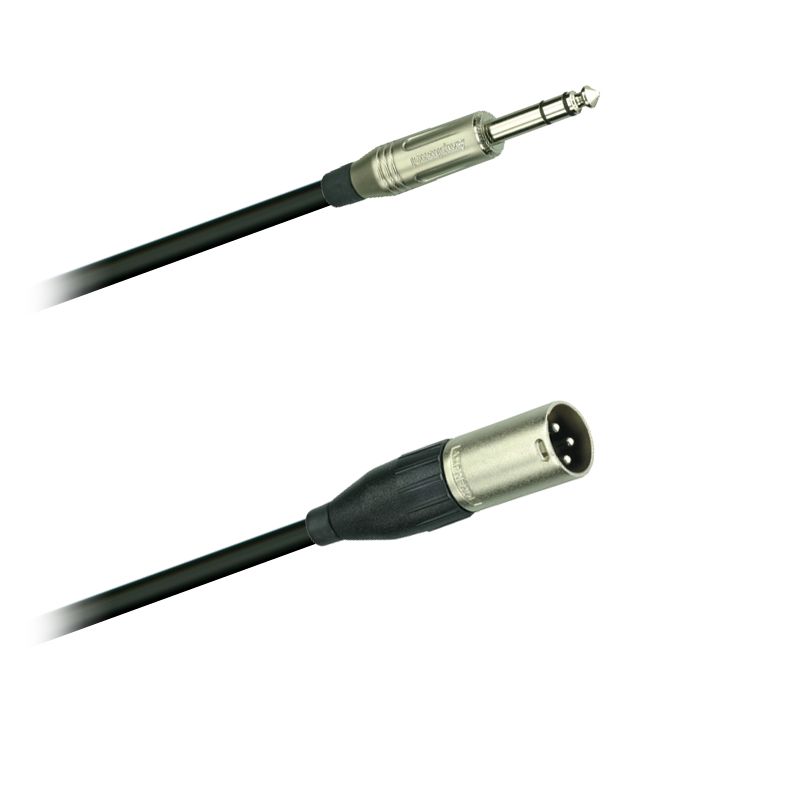 Audio-kabel  sym.,Jack stereo Amphenol ACPS-GN - XLR-konektor  Amphenol AC3M  (0,5 - 20m)