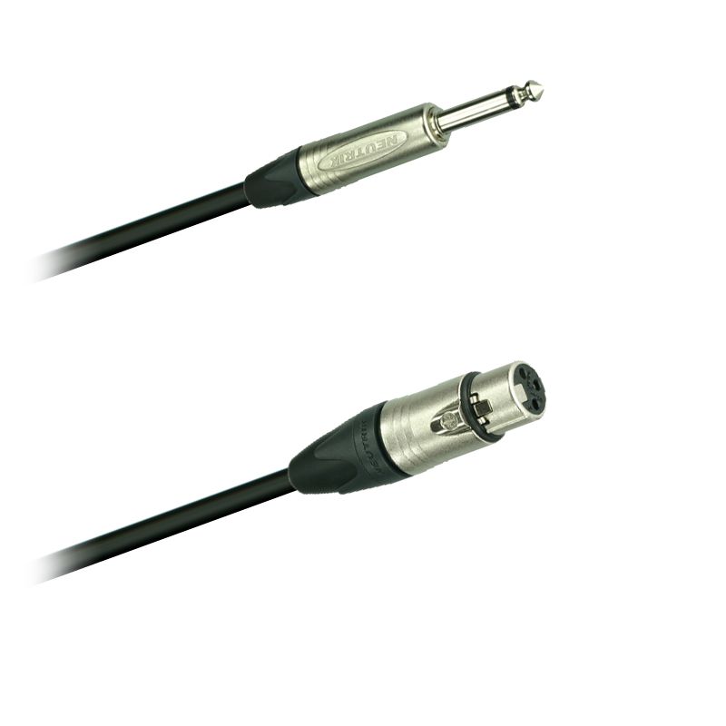 Mikrofon-kabel  symetrický, Jack Neutrik NP2X - XLR-spojka  Neutrik NC3FXX   (0,5 - 20m)