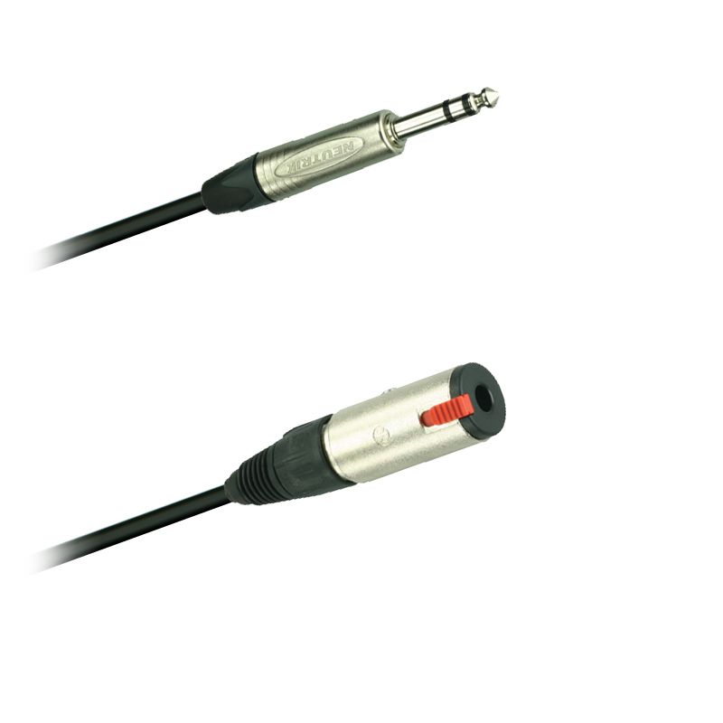 Audio-prodlužovací kabel, Jack-konektor  Neutrik NP3X 6,3mm,- Jack spojka Neutrik NJ3FC6 - 1,0 m