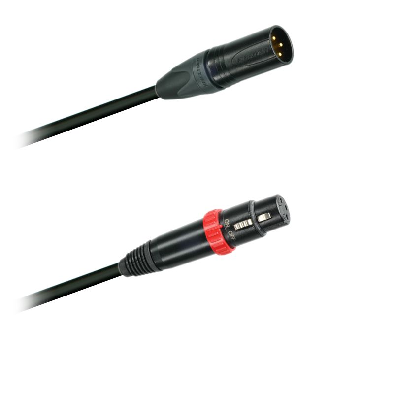 Mikrofon-Kabel, sym. XLR- Neutrik NC3MXX-B -XLR s vypínačem  Neutrik NC3FXS-B - 6,0 m