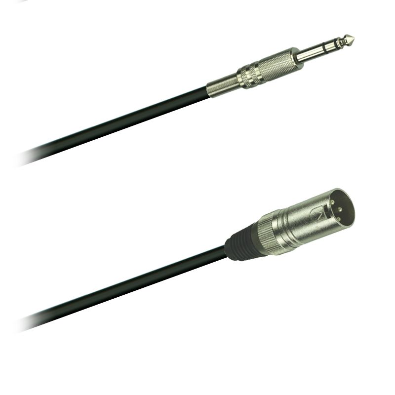 Audio-kabel, Jack stereo 6,3mm - XLR/M,  délka 3,0m