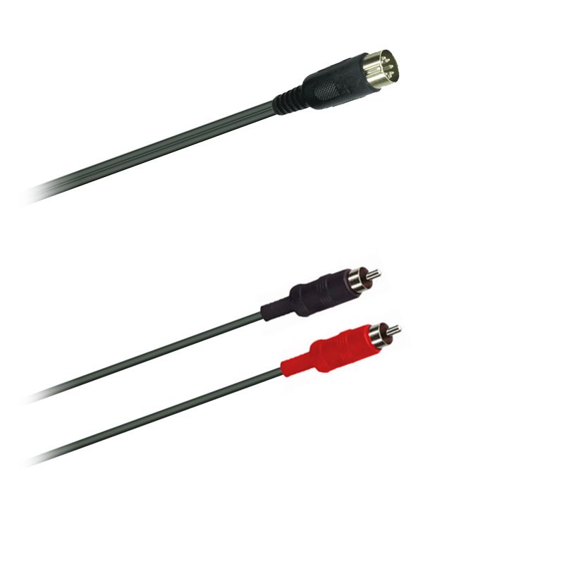 Y-Audio kabel symetrický 2x Cinch konektor 5 pól. DIN Normkonektor  moulded (1,5m)