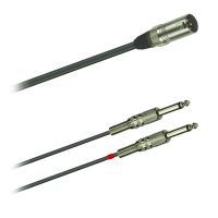 Y-Audio kabel sym. XLR M-2x jack 6,3 mono (1,5 - 5m)