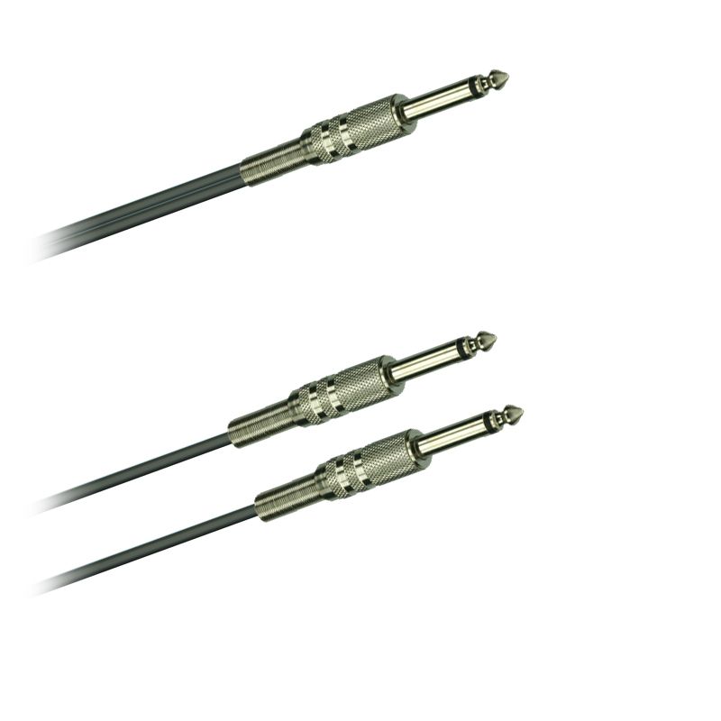 Audio-kabel, symetrický, Jack 6,3mm / mono / - 2x Jack 6,3mm / mono /  - 3,0 m