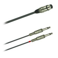 Y-Audio kabel sym. XLR F-2x jack 6,3 mono (1,5 - 5m)
