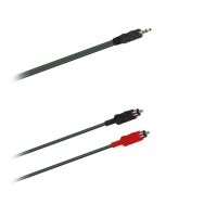 Y-Audio kabel sym. strojový Jack-konektor 3,5mm stereo  2x Cinch (1,0 - 6m)