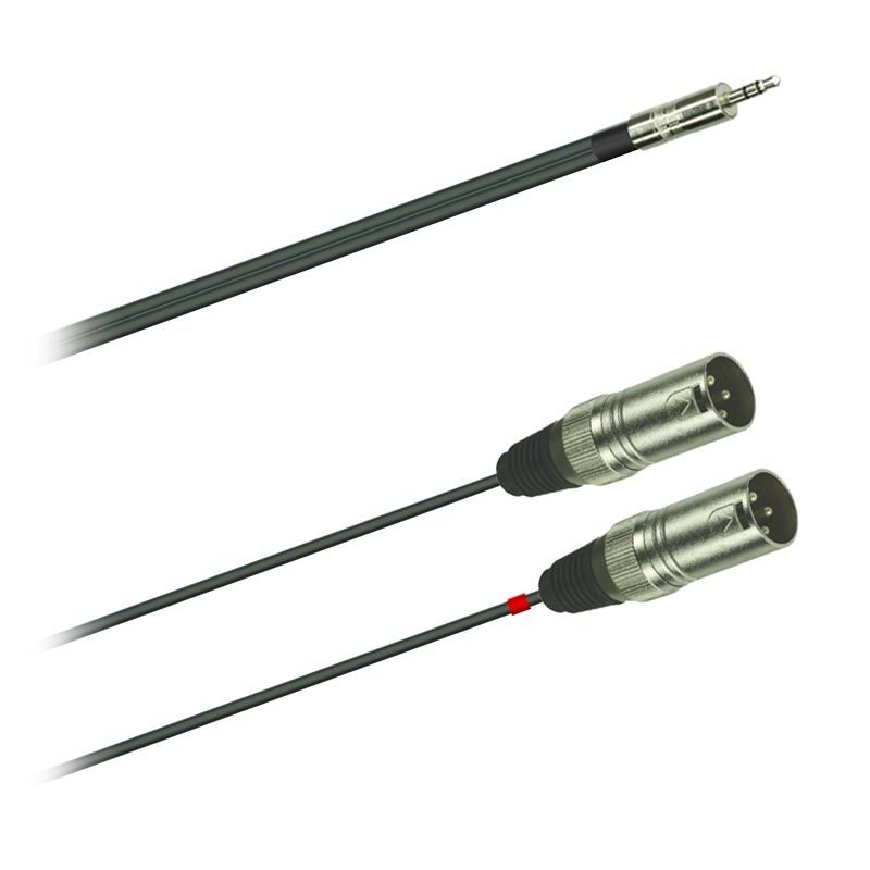 Y-Audio kabel sym. Jack 3,5 stereo - 2x XLR/M (1,0-5,0m)