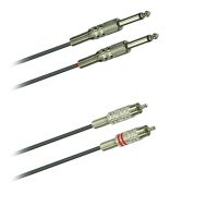 Audio kabel sym. 2x Cinch konektor -2x Jack 6,3 mono  (1,0 - 10m)