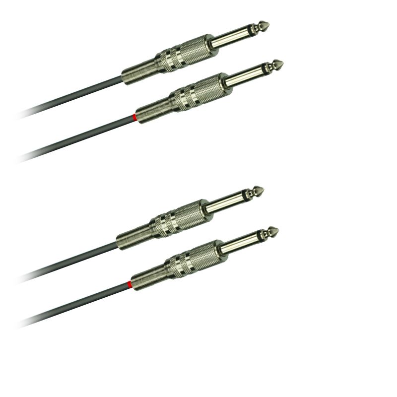 Audio-kabel, symetrický, 2x 2 Jack-konektor 6,3mm / mono / kovový - 1,5 m