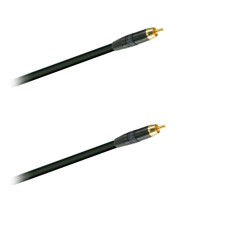 S/PDIF - Koaxial-HF-Kabel 75 Ohm, Cinchkonektor / zlato-černý Neutrik NYS-373 - 6,0 m
