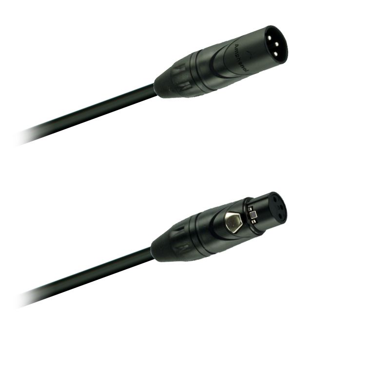 Mikrofon-kabel  sym.  XLR-konektor Amphenol AX3MB -XLR-spojka Amphenol AX3FB (0,5 - 50m)
