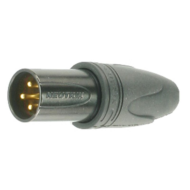 XLR-konektor / kov. Neutrik NC3MXX-HD-B-D  černý  3-pól.     zlaté kontakty