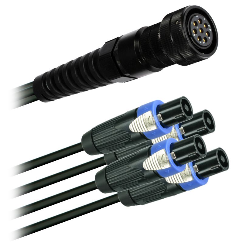 Reproduktorový kabel 4x 2x2,5 mm2  spojka LK-8-FMRS - 4x Speakon NLT4FX-BAG  (1,0m - 3m)