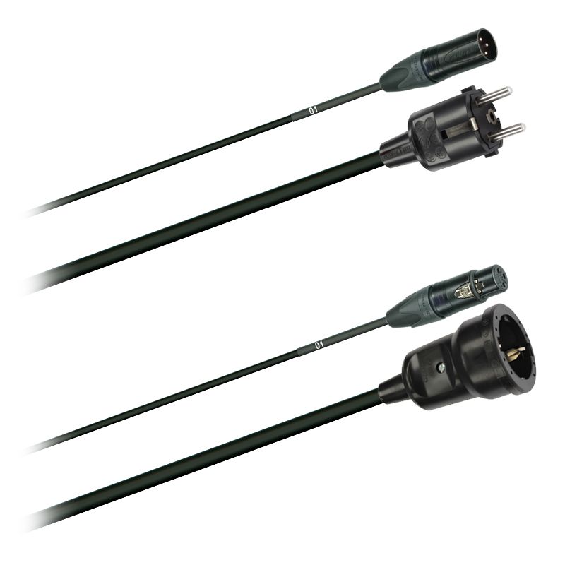 Hybridní kabel - 1x DMX/Digital-Audio + síť 3x 1,5mm2, Délka: 2m 