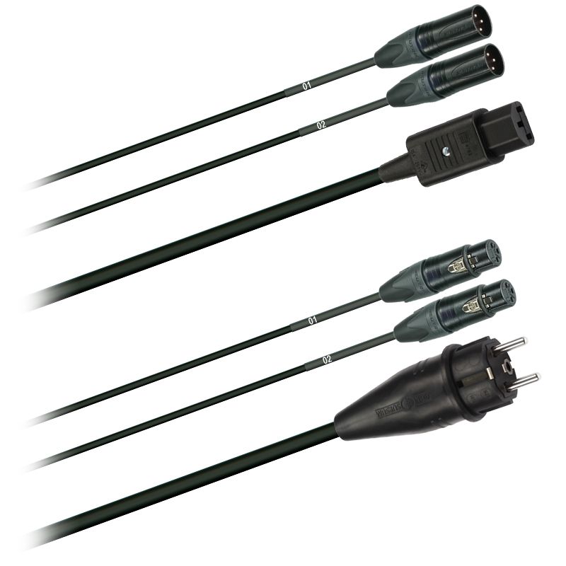 Hybridní kabel - 2x DMX/Digital-Audio + síť 3x 2,5mm2, Délka: 2m 