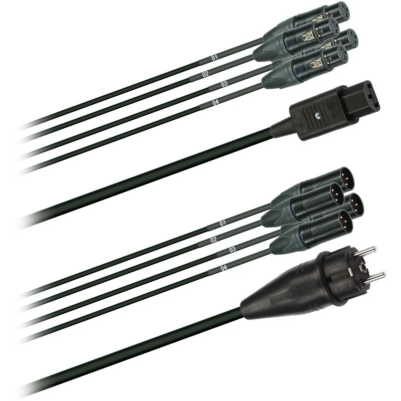 Hybridní kabel - 4x DMX/Digital-Audio + síť 3x 2,5mm2, Délka: 15m  