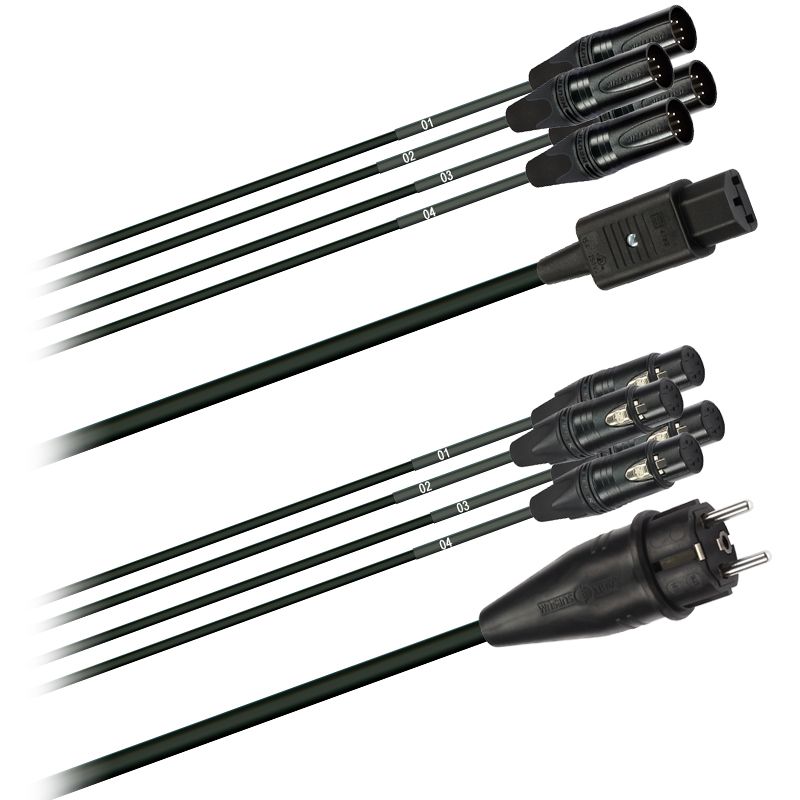 Hybridní kabel   4x DMX Digital-Audio + síť 3x 2,5mm2   XLR 5 pól. (2,0 - 20m)