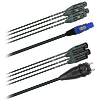 Hybridní kabel   4x DMX Digital-Audio + síť 3x 2,5mm2   PowerCON Schuko  (2,0 - 20m)
