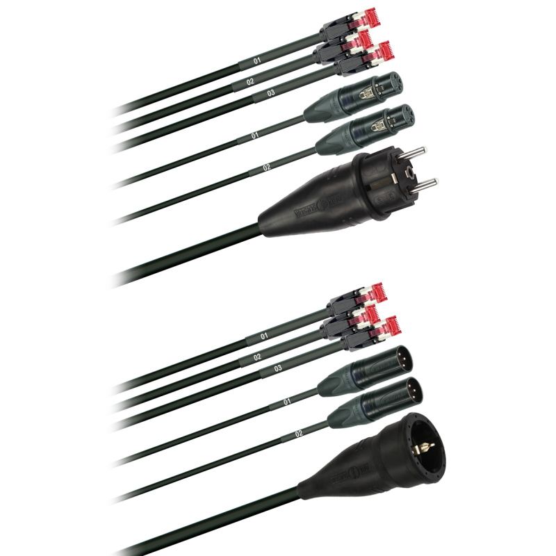Hybridní kabel 3x Cat 5  + 2x DMX Digital-Audio + síť 3x 2,5mm2 (2,0 - 60m)