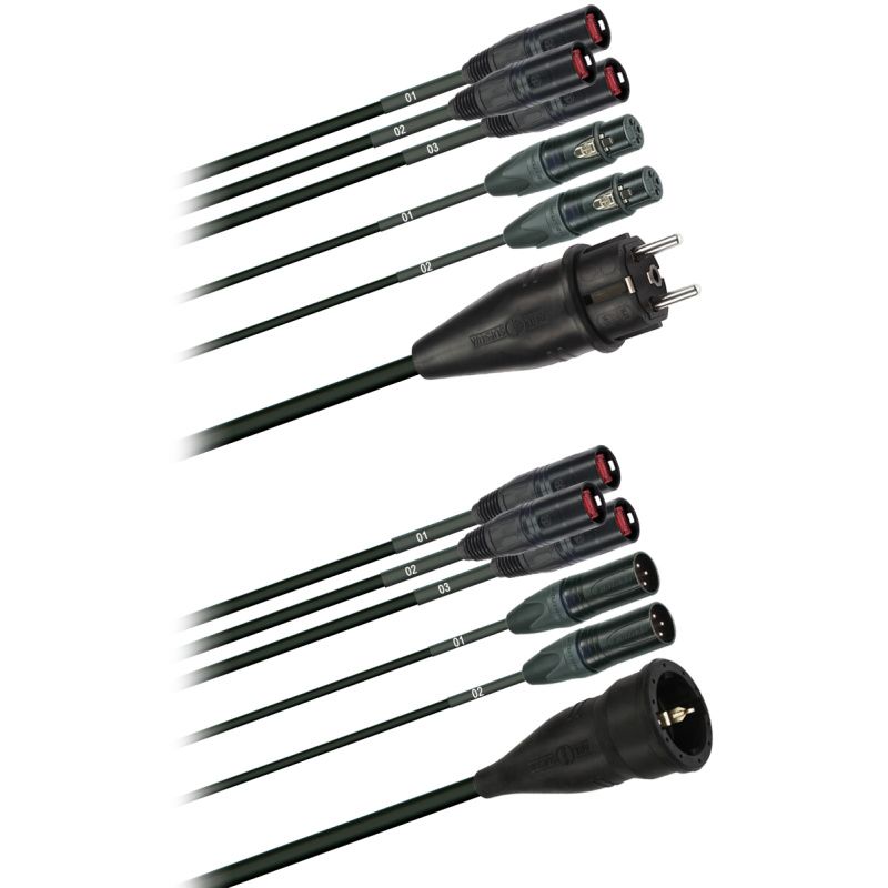 Hybridní kabel 3x Cat 5  + 2x DMX Digital-Audio + síť 3x 2,5mm2  etherCON schuko  (2,0 - 60m)
