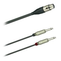 Y-Audio kabel sym. XLR AC3F-2x jack 6,3 mono ACPM GN Amphenol (1,0 - 10m)