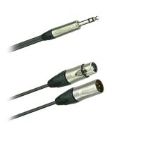 Y-Audio kabel sym. Jack stereo NP3C-2x XLR NC3MXX+NC3FXX  Neutrik (1,0 - 10m)