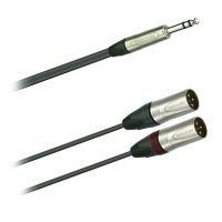 Y-Audio kabel sym. Jack 6,3 stereo-2x XLR M Neutrik ( 1,0 - 10m)