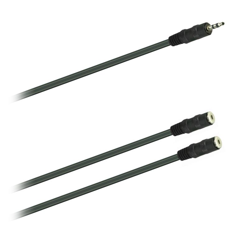 Y-Audio adaptér kabel Jack stereo 3,5mm - 2x jack spojka stereo 3,5mm (0,2m)