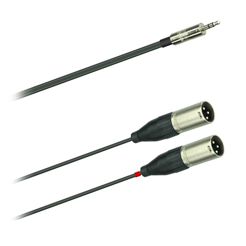 Y-Audio adaptér kabel Jack stereo 3,5mm - 2x XLR AC3M Amphenol (0,2m)