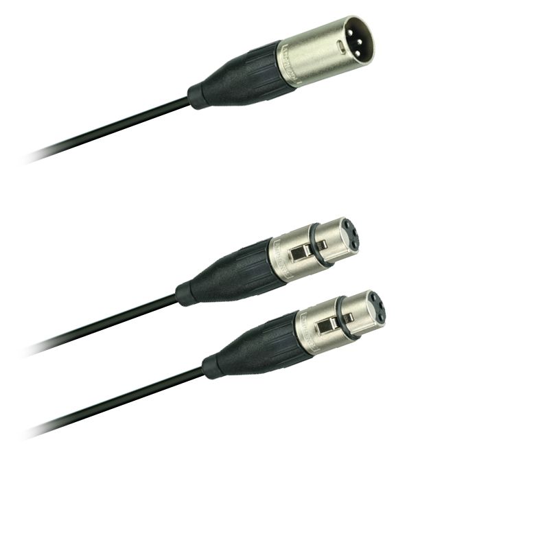 Y-Audio adaptér kabel XLR  AC3M-2x XLRspojka  AC3F Amphenol (0,2m)
