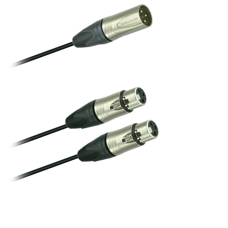 Y-Audio adaptér kabel  XLR NC3MXX - XLR spojka  NC3FXX Neutrik (0,2m)