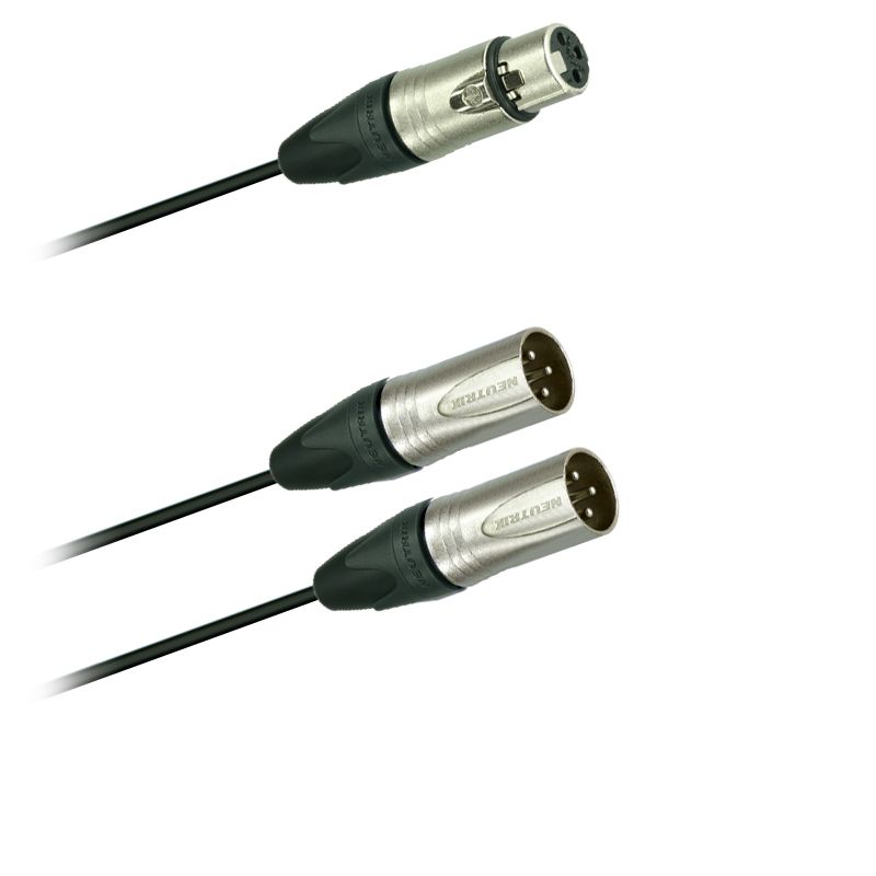 Y-Audio adaptér kabel  XLR  NC3FXX - 2x XLR  NC3MXX Neutrik (0,2m)