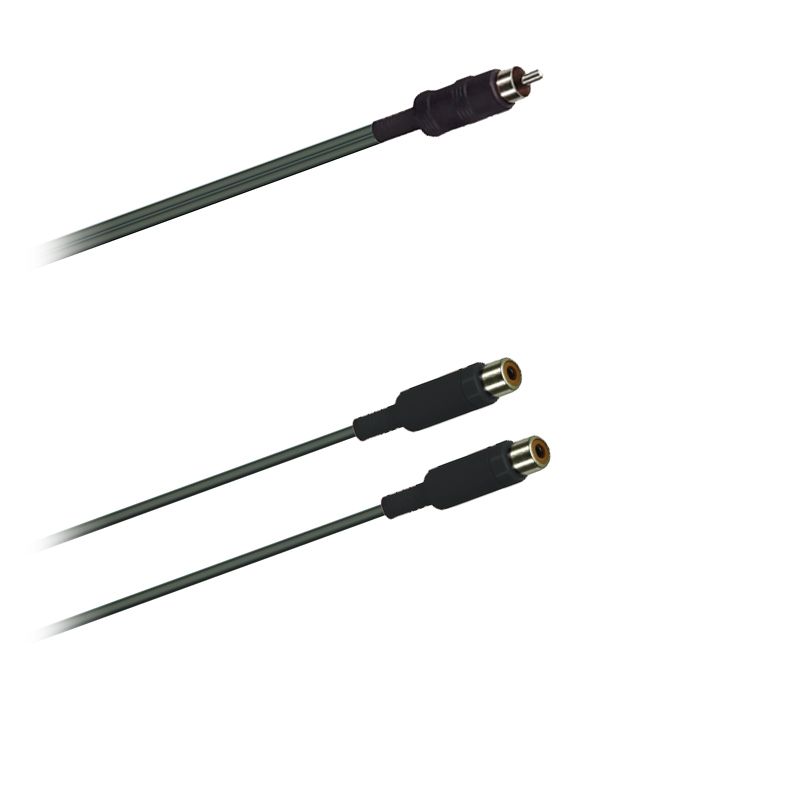 Y-Audio adaptér kabel Cinch - 2x Cinch spojka moulded (0,15m)