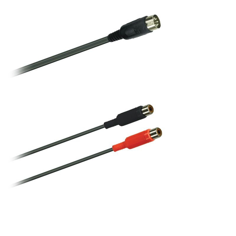 Audio adaptér kabel 5 pól. DIN-Normkonektor  - 2x Cinch spojka moulded (0,15m)