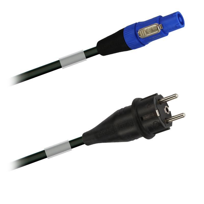 PowerCON - gumový-síťový kabel 3 x1,5mm2   gumová zástrčka  - 10,0m