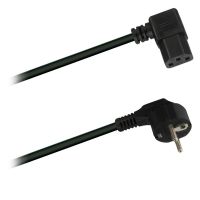 Přístrojový konektor - síťový kabel (spojka IEC-C13) úhlová zástrčka i spojka (0,75m-3m)