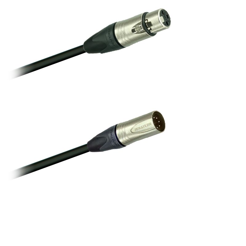 DMX Audio adaptér kabel XLR konektor Neutrik NC5MXX - XLR spojka Neutrik NC3FXX (0,20m)