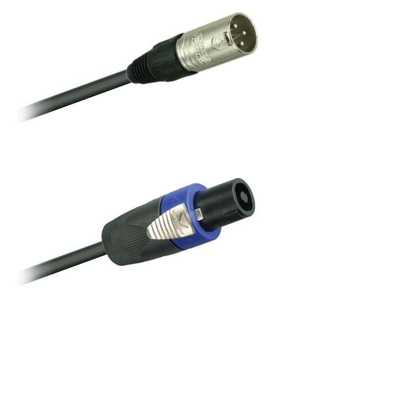 Reproduktorový adaptér kabel XLR  Neutrik NC3MX - Speakon Neutrik NL4FX (0,2m)