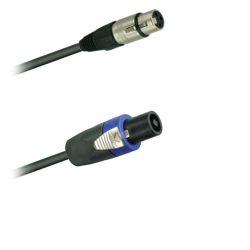 Reproduktorový adaptér kabel  XLR Neutrik NC3FX - Speakon Neutrik NL4FX (0,2m)